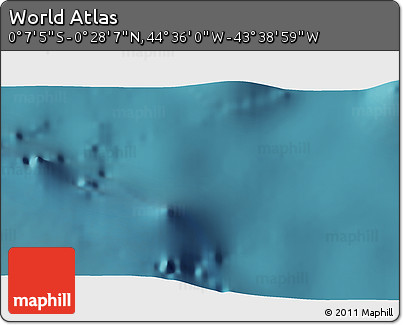 Satellite 3D Map of the Area around 0° 10' 31" N, 44° 7' 30" W