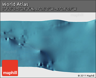 Satellite 3D Map of the Area around 0° 10' 31" N, 44° 7' 30" W