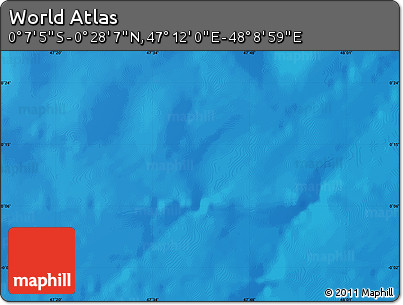 Physical Map of the Area around 0° 10' 31" N, 47° 40' 29" E