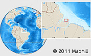 Shaded Relief Location Map of the area around 0° 10' 31" N, 49° 13' 30" W