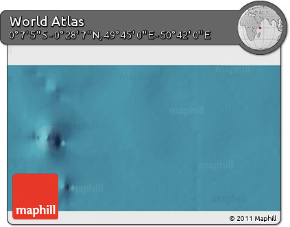 Satellite 3D Map of the Area around 0° 10' 31" N, 50° 13' 30" E
