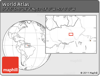 Blank Location Map of the Area around 0° 10' 31" N, 53° 28' 30" W
