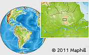 Physical Location Map of the area around 0° 10' 31" N, 55° 10' 29" W