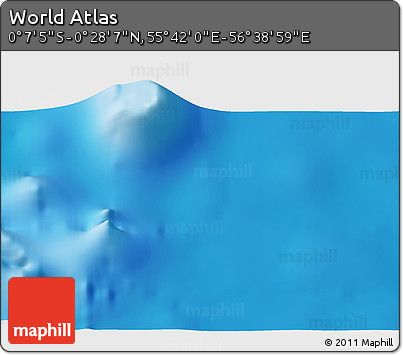 Shaded Relief 3D Map of the Area around 0° 10' 31" N, 56° 10' 29" E