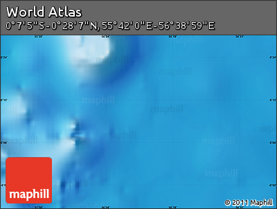 Physical Map of the Area around 0° 10' 31" N, 56° 10' 29" E