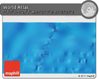 Shaded Relief 3D Map of the Area around 0° 10' 31" N, 60° 25' 29" E