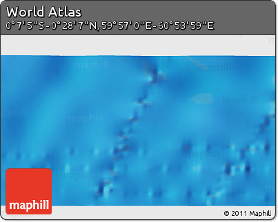 Shaded Relief 3D Map of the Area around 0° 10' 31" N, 60° 25' 29" E
