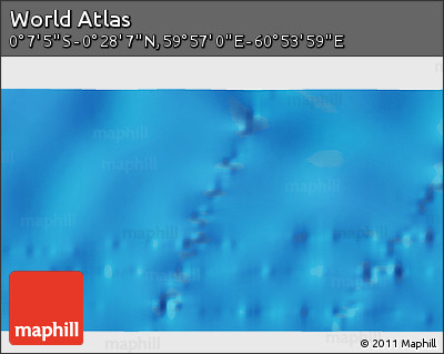 Shaded Relief 3D Map of the Area around 0° 10' 31" N, 60° 25' 29" E