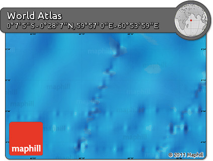 Physical Map of the Area around 0° 10' 31" N, 60° 25' 29" E