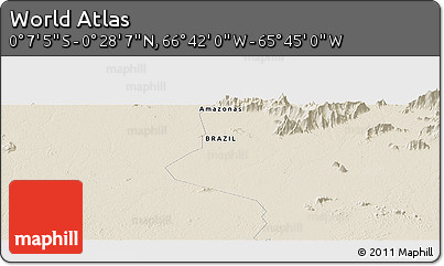 Shaded Relief Panoramic Map of the Area around 0° 10' 31" N, 66° 13' 29" W