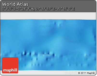 Physical 3D Map of the Area around 0° 10' 31" N, 69° 46' 30" E