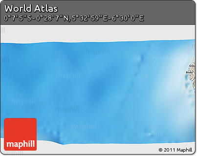 Shaded Relief 3D Map of the Area around 0° 10' 31" N, 6° 1' 30" E