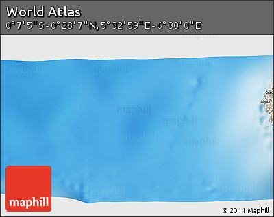 Shaded Relief 3D Map of the Area around 0° 10' 31" N, 6° 1' 30" E