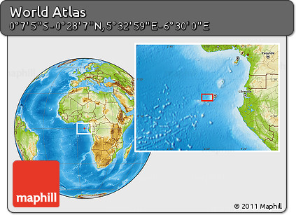 Physical Location Map of the Area around 0° 10' 31" N, 6° 1' 30" E