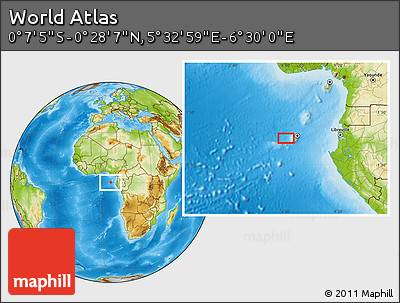 Physical Location Map of the Area around 0° 10' 31" N, 6° 1' 30" E