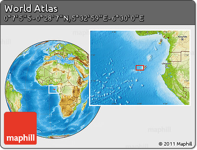 Physical Location Map of the Area around 0° 10' 31" N, 6° 1' 30" E