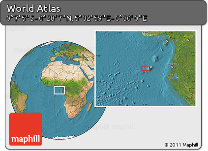 Satellite Location Map of the Area around 0° 10' 31" N, 6° 1' 30" E