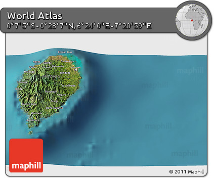 Satellite 3D Map of the Area around 0° 10' 31" N, 6° 52' 30" E