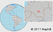 Gray Location Map of the area around 0° 10' 31" N, 72° 10' 30" W