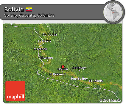 Satellite 3D Map of Bolivia