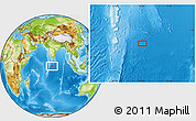 Physical Location Map of the area around 0° 10' 31" N, 76° 34' 29" E