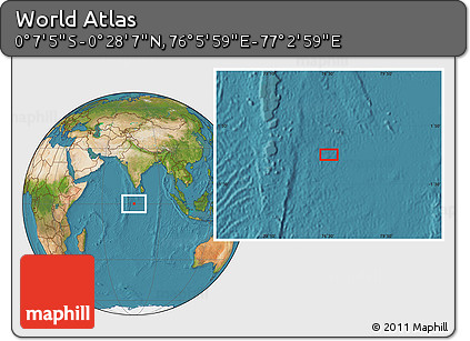 Satellite Location Map of the Area around 0° 10' 31" N, 76° 34' 29" E