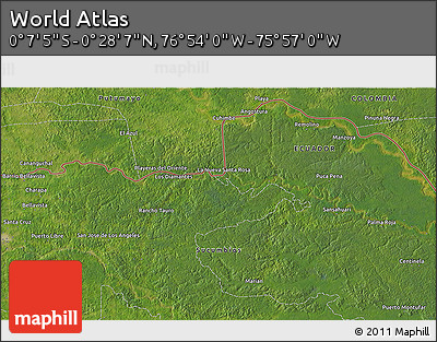 Satellite 3D Map of the Area around 0° 10' 31" N, 76° 25' 30" W