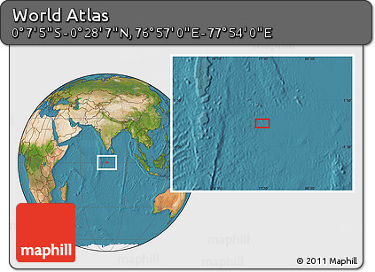 Satellite Location Map of the Area around 0° 10' 31" N, 77° 25' 30" E