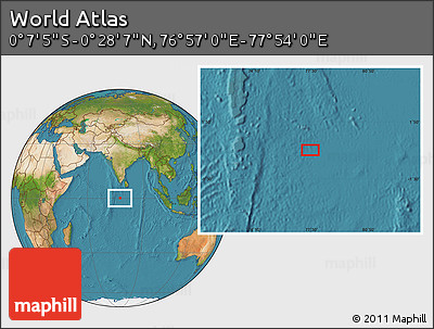 Satellite Location Map of the Area around 0° 10' 31" N, 77° 25' 30" E