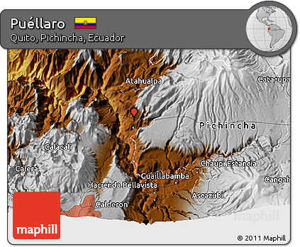 Physical 3D Map of Puéllaro