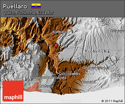 Physical 3D Map of Puéllaro