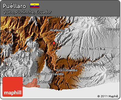 Physical 3D Map of Puéllaro