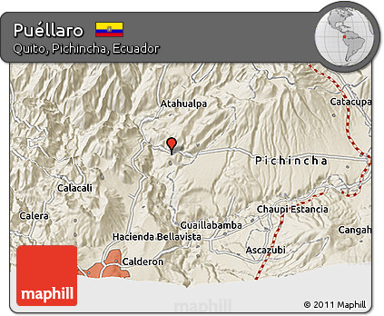 Shaded Relief 3D Map of Puéllaro