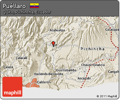Shaded Relief 3D Map of Puéllaro
