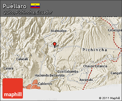 Shaded Relief 3D Map of Puéllaro