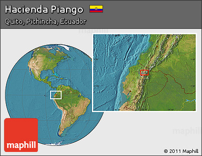 Satellite Location Map of Hacienda Piango