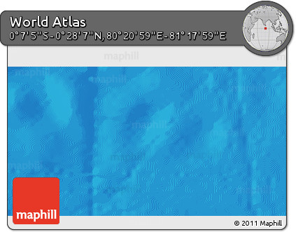 Shaded Relief 3D Map of the Area around 0° 10' 31" N, 80° 49' 29" E