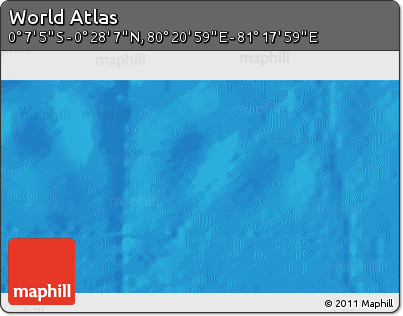 Shaded Relief 3D Map of the Area around 0° 10' 31" N, 80° 49' 29" E