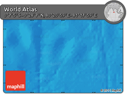 Physical Map of the Area around 0° 10' 31" N, 80° 49' 29" E