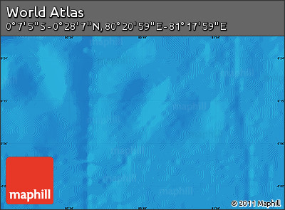 Physical Map of the Area around 0° 10' 31" N, 80° 49' 29" E