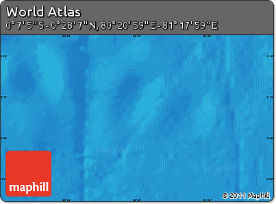Physical Map of the Area around 0° 10' 31" N, 80° 49' 29" E