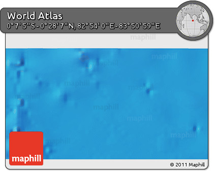 Shaded Relief 3D Map of the Area around 0° 10' 31" N, 83° 22' 30" E