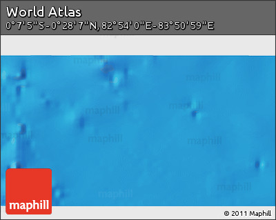 Shaded Relief 3D Map of the Area around 0° 10' 31" N, 83° 22' 30" E