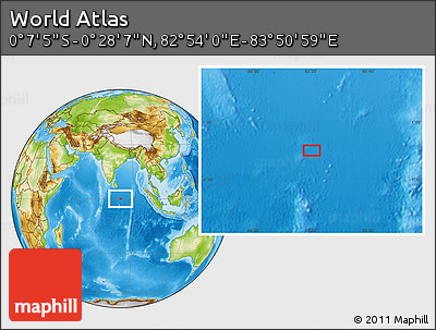 Physical Location Map of the Area around 0° 10' 31" N, 83° 22' 30" E