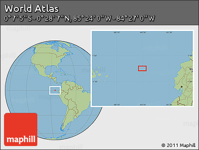 Savanna Style Location Map of the Area around 0° 10' 31" N, 84° 55' 30" W