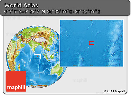 Physical Location Map of the Area around 0° 10' 31" N, 85° 4' 29" E