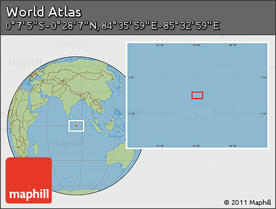 Savanna Style Location Map of the Area around 0° 10' 31" N, 85° 4' 29" E