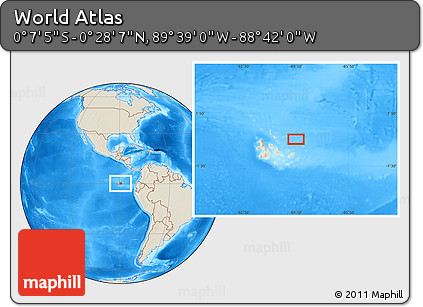 Shaded Relief Location Map of the Area around 0° 10' 31" N, 89° 10' 30" W