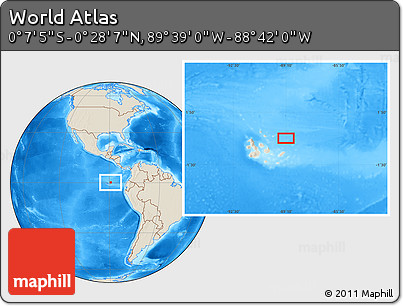 Shaded Relief Location Map of the Area around 0° 10' 31" N, 89° 10' 30" W