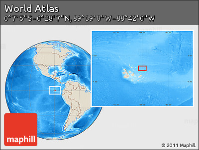 Shaded Relief Location Map of the Area around 0° 10' 31" N, 89° 10' 30" W